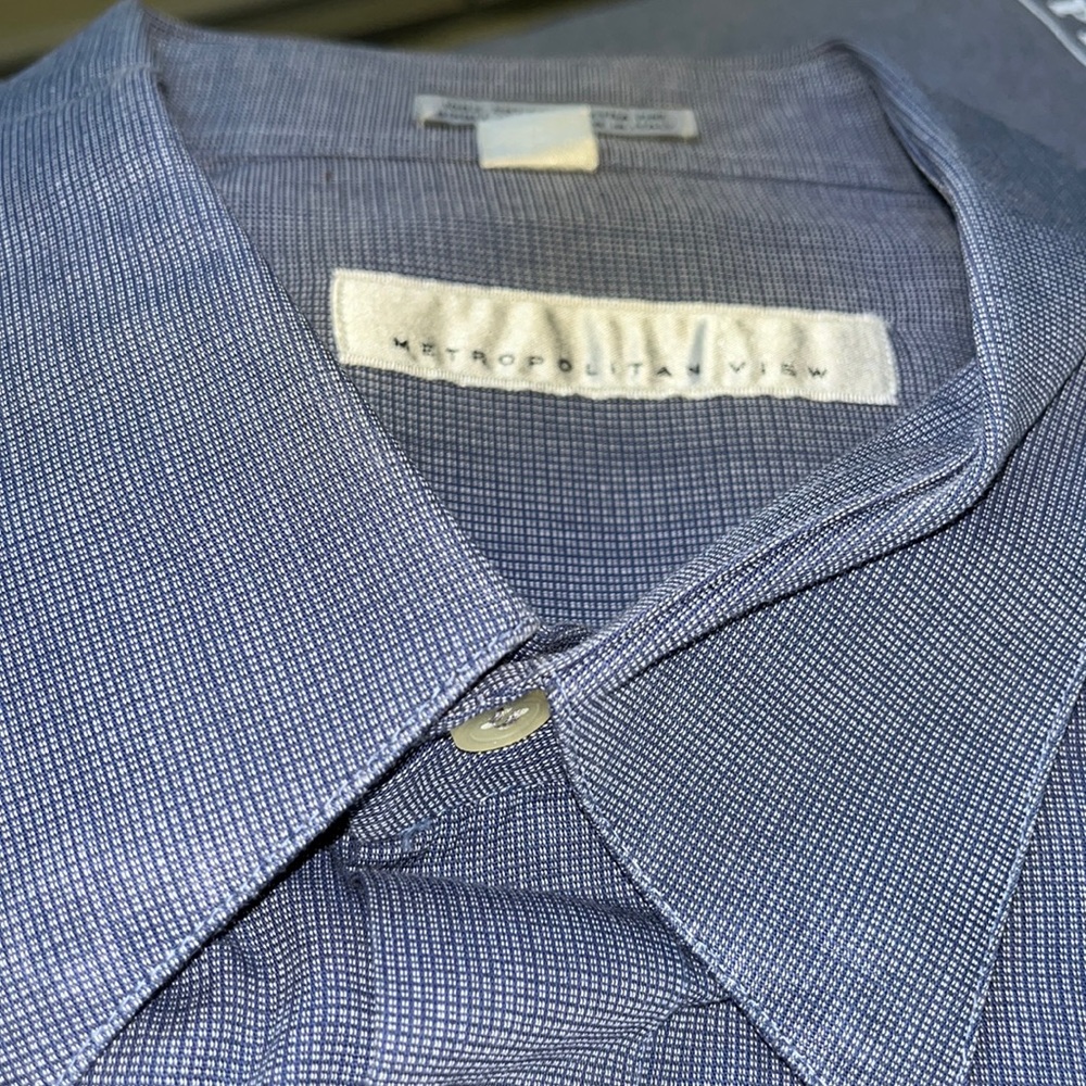 Gorgeous! Men’s Dress Shirt! Metropolitan View. Blue 17.5-34/35.